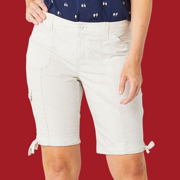 St. John's Bay - Women's Mid-Rise Cargo Bermuda Short - Light Blue - 4 - Picture 3 of 16